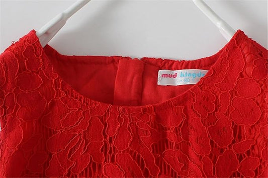 Mud Kingdom Girls Lace Dress Lightweight Party Elegant with Zipper