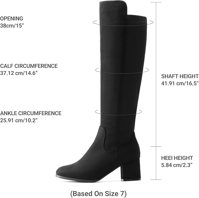 Soft suede upper, faux fur lining, zipper closure for classic, fashionable, warm, and comfortable knee-high boots.
