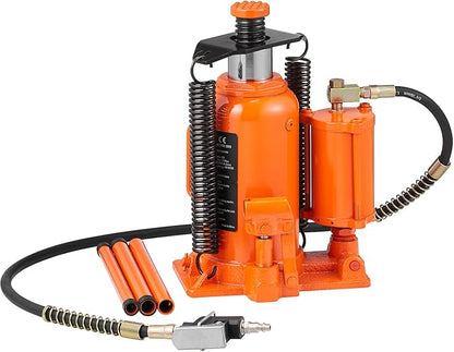 VEVOR Air Hydraulic Bottle Jack, 20 Ton/40000 LBS All Welded Bottle Jack, 10.4-19.7 inch Lifting Range, Manual Handle and Air Pump, for Car, Pickup, Truck, RV, Auto Repair, Industrial Engineering