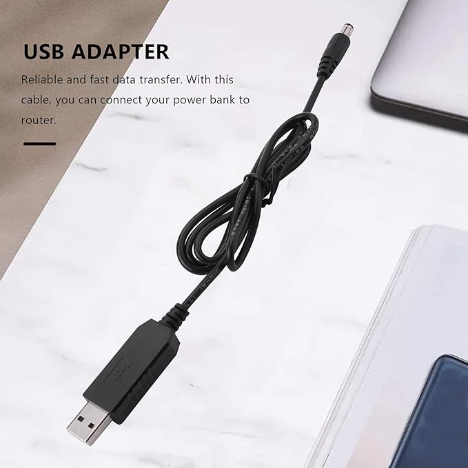 USB DC 5V To DC 12V 2.1mm X 5.5mm Module Converter DC Barrel Male Connector Jack Power Cable Plug,USB to DC Cable -1M (5V To DC 12V), Black