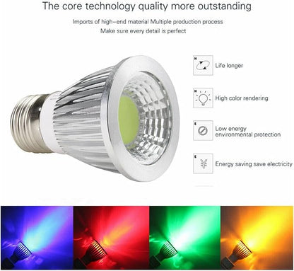LADYG E27 LED Spotlight Bulb Lamp 9W Dimmable 220V 110V BlueRedGreenYellow LED Ceiling Light Spot Candle Home (9W, 1 Count)