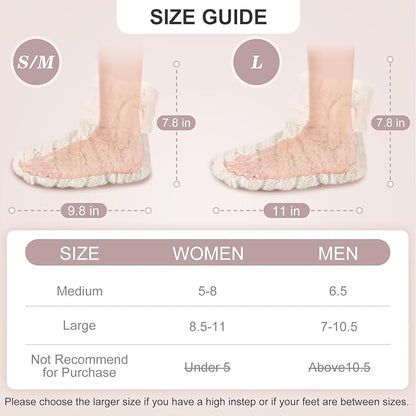 Microwavable Booties for Soothing Aching Feet, Foot Warmer for Bed, Microwave Heating Pad for Cold Day, Warmers Boots for Men & Women, Reduce Fatigue, L
