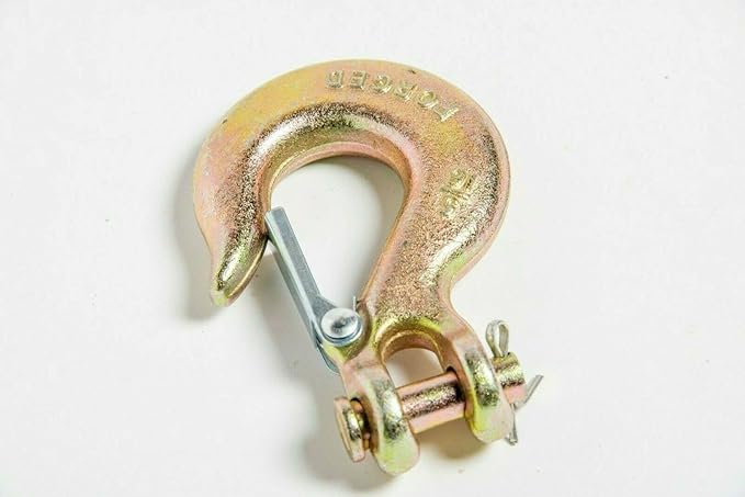 Hi-Gear Clevis Slip Hooks with Latch Safety Chain for 516'' Tow Chain, 4,300 LBS Working Capacity, Grade 70, ATV Quad Winch Cable Chain, Hook Tie Down for Towing