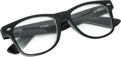 Calabria R7958 Retro Specs Designer Reading Glasses Mens Womens Trendy Classic Vintage Eyeglasses Lightweight Spring Hinged