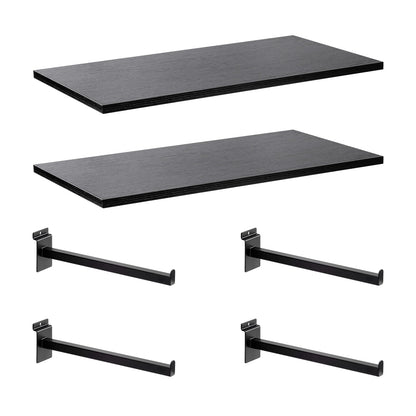 Wood Slatwall Shelves, Slat Wall Shelf Slatwall Acccessory for Garage, Home Improvement, Retail Display (2, 24''x12'')