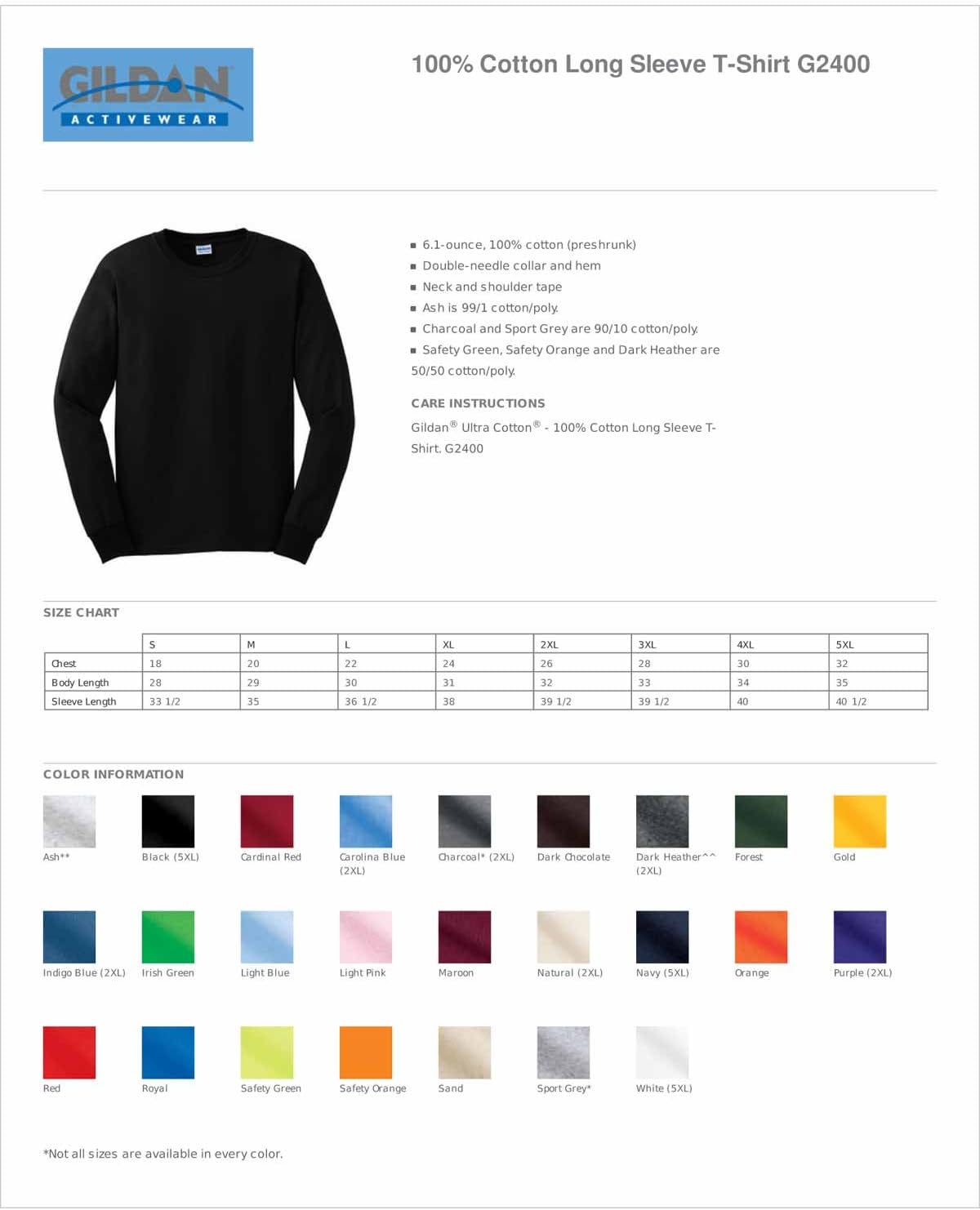 Gildan Men's G240 Ultra Cotton Long Sleeve T-Shirt