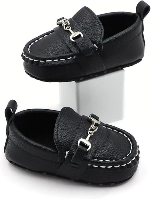 First Walking Shoes for Baby Boys Delightful Solid Color Slip-On Loafers, Lightweight, Non-Slip Flat
