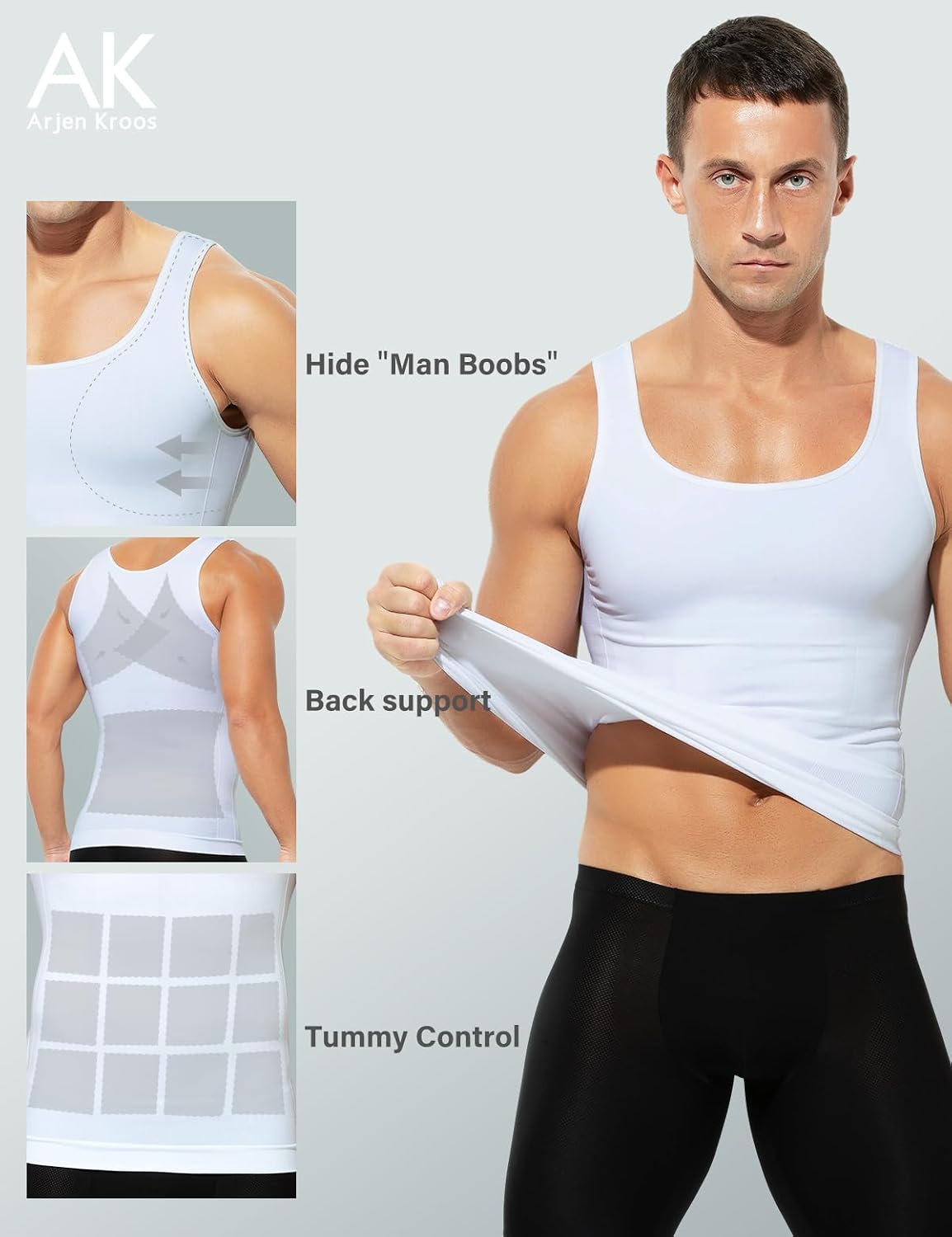 Arjen Kroos Compression Shirts for Men Body Shaper Slimming Ta
