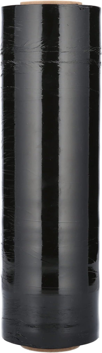 PSBM Black Stretch Wrap, 1 Pack, 18 Inch x 1500 Feet, 63 Gauge, Plastic Cling Dark Color Hand Stretch Film Rolls for Packaging Moving Packing Pallets