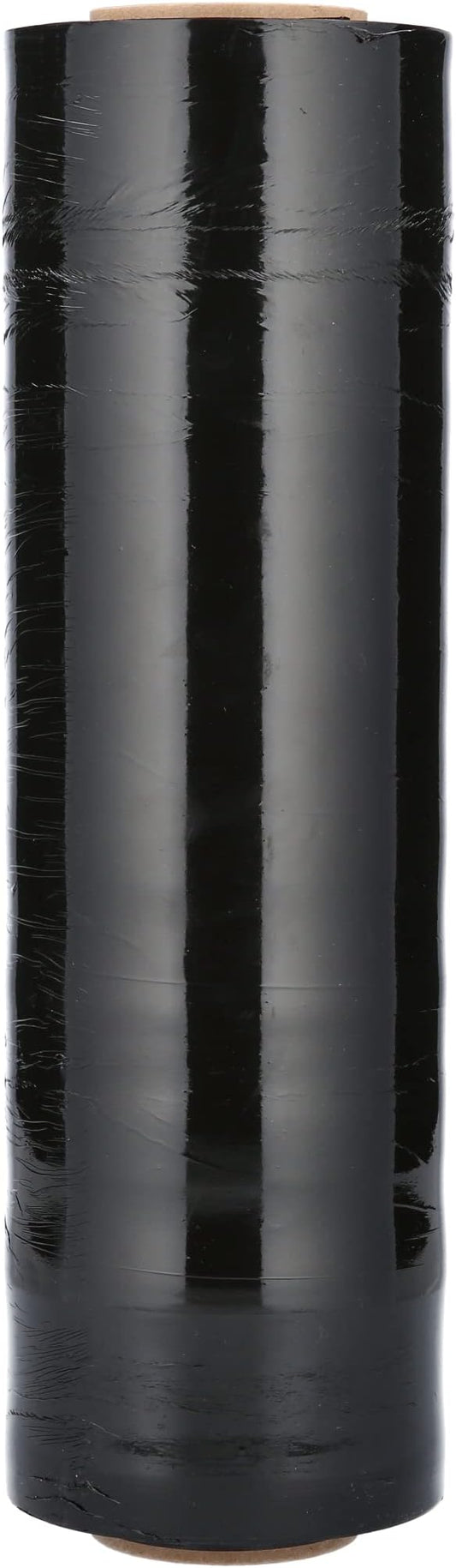PSBM Black Stretch Wrap, 1 Pack, 18 Inch x 1500 Feet, 63 Gauge, Plastic Cling Dark Color Hand Stretch Film Rolls for Packaging Moving Packing Pallets