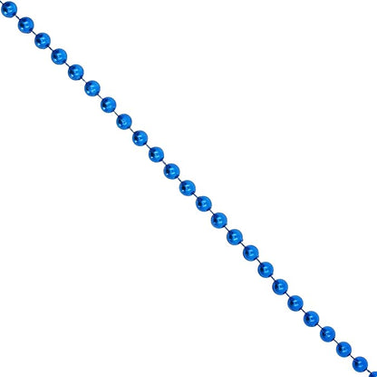 Mandala Crafts 6mm Faux Blue Pearl Beads Roll - 27 Yards Strand of Fake Pearls Chain Garlands Spool String for Christmas Tree, Wedding, Party, Vases, DIY Decoration