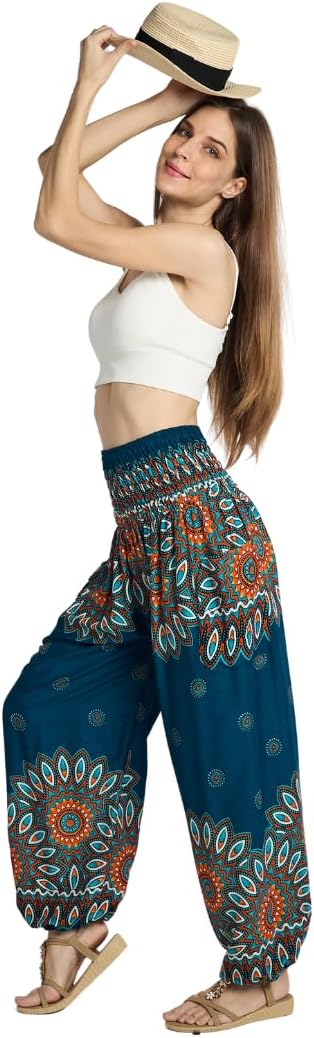 Banjamath Tranquil Threads High-Waisted Boho Harem Yoga Pants for Women