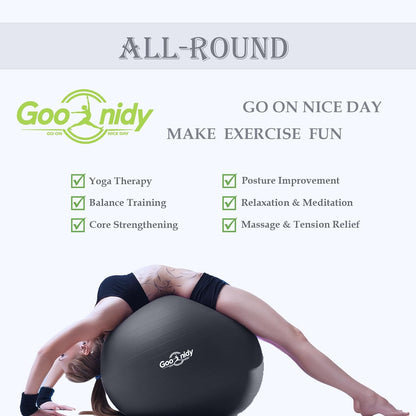Soft Exercise Ball, Anti-Burst Pilates Yoga Ball Chair Supports 2200lb, Workout Equipment for Women Pregnancy, Medicine, Birthing, Physical Therapy, Stability, Excersing, Birth, Swiss, Fitness