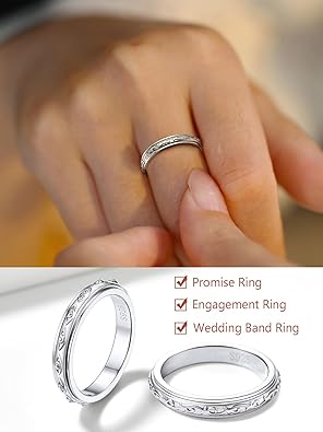 Silvora 925 Sterling Silver Ring 3.5mm Retro Evil EyeCeltic Knot Rings Vintage Finger Thumb Ring for Women Size 5-12(with Gift Box)