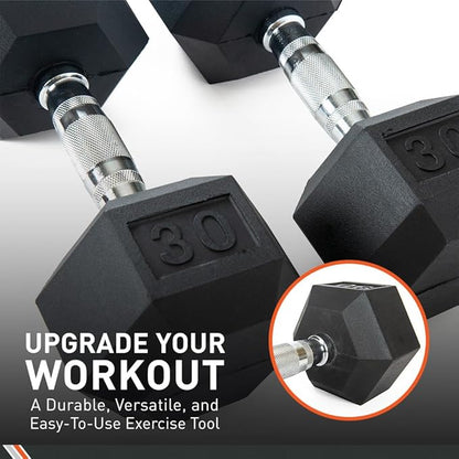 Body Sport Rubber Encased Hex Dumbbell Weight, Single – Dumbbells for Exercises – Strength Training Equipment – Home Gym Accessories – Weight Training 10 lbs