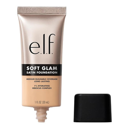 e.l.f. Soft Glam Foundation, Medium Coverage, Long-Lasting  Buildable Foundation For A Smooth, Satin Finish, Vegan  Cruelty-Free, 21 Light Neutral