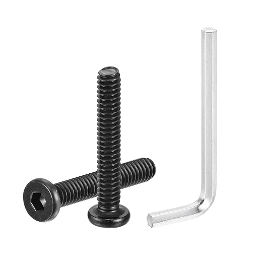 uxcell 12Pcs 14-20x1-12 Furniture Bolt, Round Head Hex Socket Cap Screws Bolts Carbon Steel with Hex Key Wrench for Bed Tables Chairs Furniture