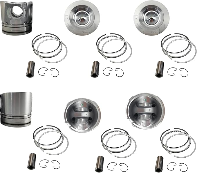 6pcs QSB6.7 piston set 5259407 Compatible with Cummins QSB6.7 QSB 6.7 Engine Hitachi Wheel Loader ZW180 ZW180-5 ZW180-5PL