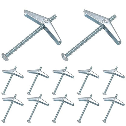 12 Pcs 18 x 2 Inch Spring Toggle Bolt, Heavy Duty Drywall Anchors, Butterfly Anchors, Stainless Steel Hanging Nuts for Hanging Heavy Items on Drywall Wood