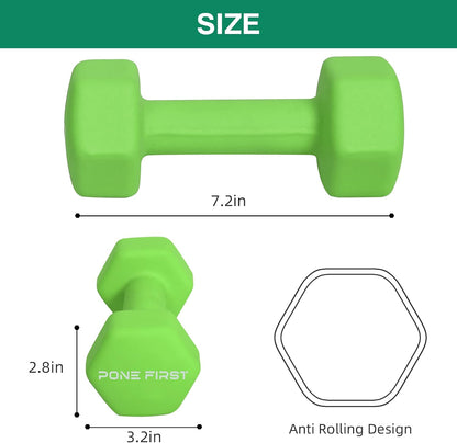 Dumbbell Hand Weight Pairs Ц Neoprene Dumbbell Exercise & Fitness For Home Gym Equipment and Adjustable Dumbbell SetsЦNon-Slip, Color Coded Hex Shaped Free Weights For Women, Men