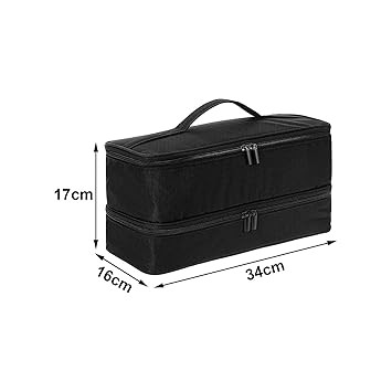 Travel Case Hair Dryer Storage Bag Curling Organizer Bag Large Makeup Case Double Layer Carrying Case for Home, Business Trip