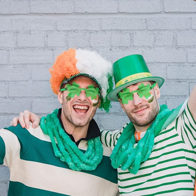 WODMAZ 8 Pairs St Patrick's Day Four Leaf Shamrock Sunglasses, Green Lucky Plastic Clover Glasses Eyeglasses Accessories for St Patricks Day Party Favor Great Party Supplies