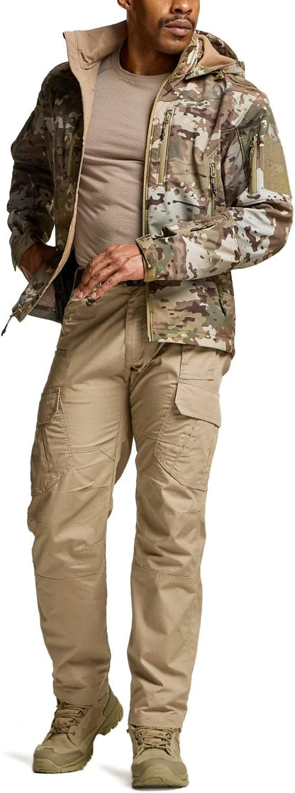 CQR Men's Tactical Pants, Water Resistant Ripstop Cargo Pants, Lightweight EDC Work Hiking Pants, Outdoor Apparel