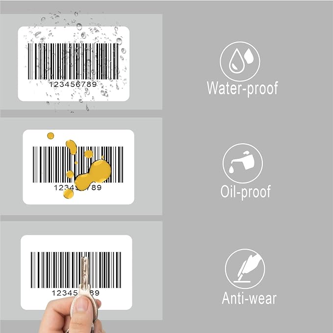 HYBSK 3x2 inch Direct Thermal Label Paper for Barcodes, Address, Compatible with Rollo Label Printer  Zebra Desktop Printers (3"x2",White)