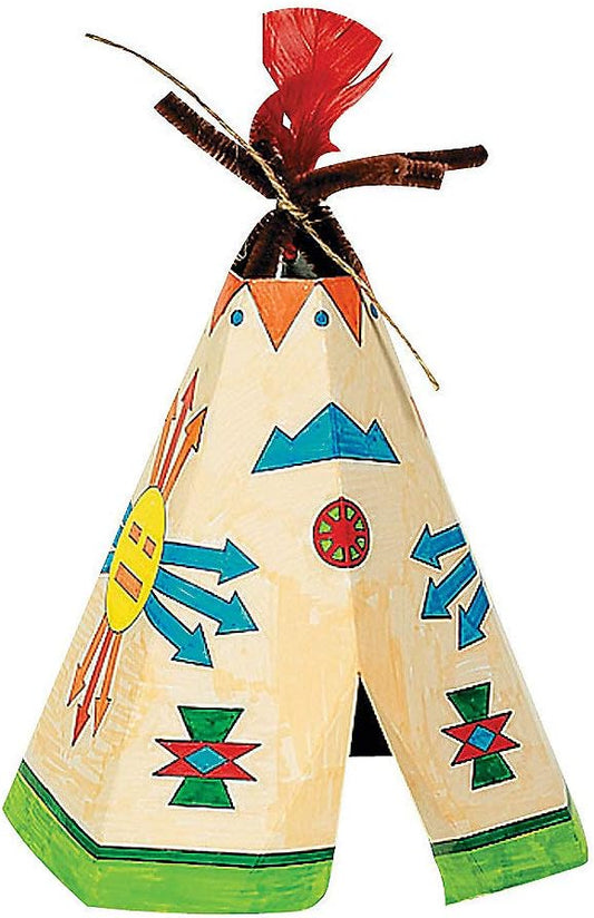 Color Your Own Tee Pee Decoration Craft Kit - Makes 12 - DIY Crafts for Kids and Fun Home Activities