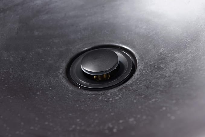 Pop Up Drain Stopper Black with Overflow, Bathroom Sink Drain Matte Black Finish, SUMERAIN