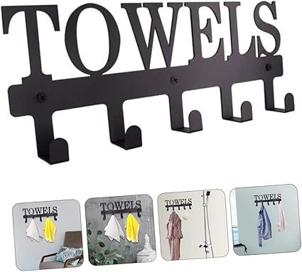Towel Hooks for Bathroom Wall Multifunctional Storage Hook Decorative Hanger Iron Material Modern Design Easy Install