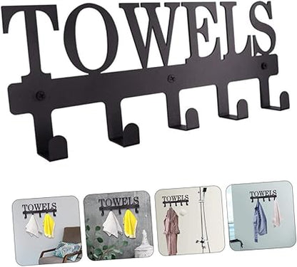 Towel Hooks for Bathroom Wall Multifunctional Storage Hook Decorative Hanger Iron Material Modern Design Easy Install