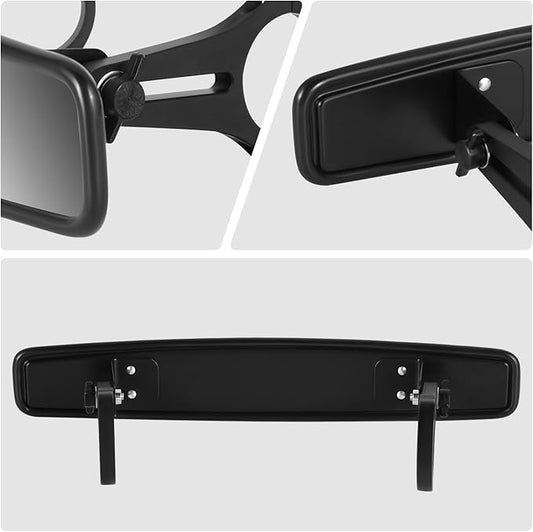 DNA MOTORING Front UTV Rearview Mirror, Black, Compatible With Honda Kawasaki Suzuki Yamaha UTV (SxS), 1.75" 2" Clamp, Irregular shape Style, MP-MR-U001