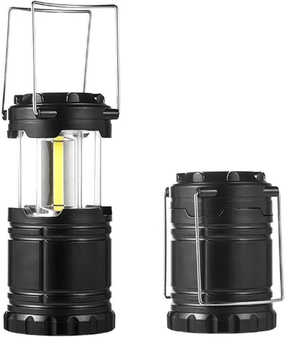 VINGVO Battery Powered Lights, Stainless Steel, Two Lighting Modes, Flashlights, Rechargeable Lamp, Camping Lantern, Emergency Light with Hanging Handle for Hiking, Camping, Fishing