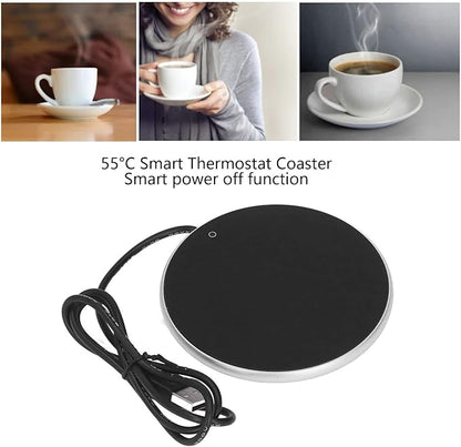 Constant Temperature Space Saving Coffee Mug Warmer Smart USB Candle Warmer, Tempered Glass, Small Portable, Automatic Function Ideal Coffee Gifts Accessories Keep Beverages Coffee Warmer (1)