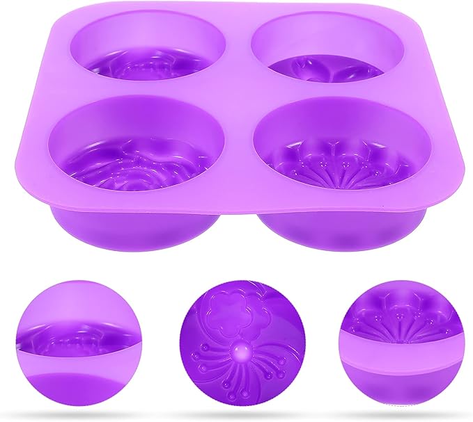 EXCEART 1pc Handmade soap Mold Silicone Candle Candy Making Form Resin DIY Tools Cupcake Casting molds Flower Shape Cake Rose Candle Flower Mold Paper Cup Non Stick Purple