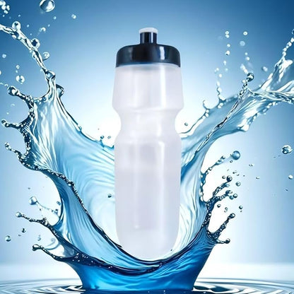 Sports Squeeze Water Bottle, 24 oz Cycling Bottle, BPA-Free, Leak-proof, Suitable for Cycling Gym Hiking Outdoor Hydration. (Clear) (1)