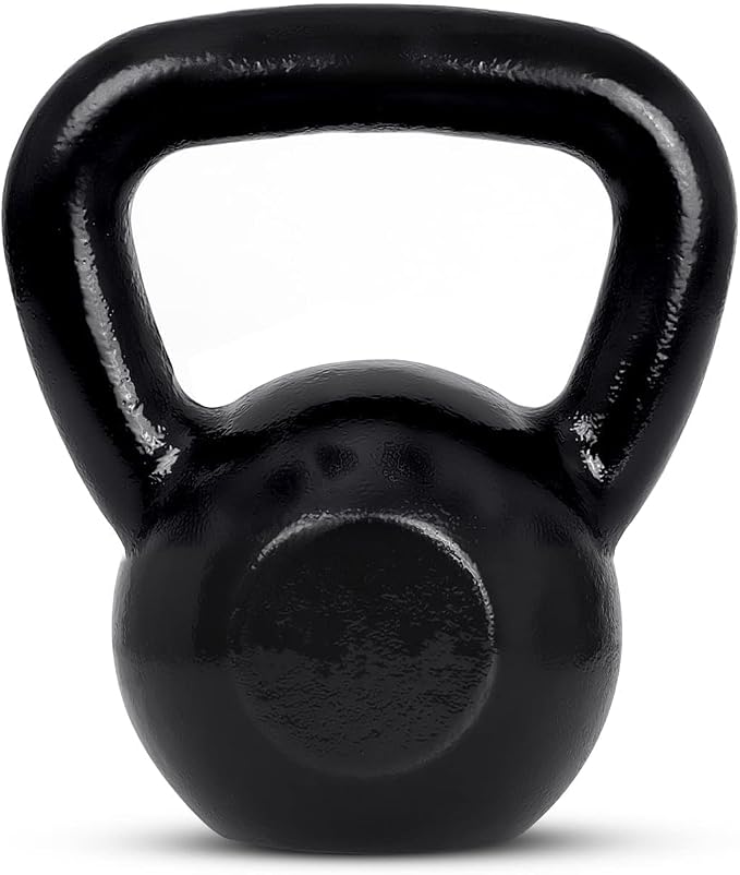 15 lb Kettlebell for Strength Training, Textured Wide Handle, Dark Gray (Actual product is dark gray)