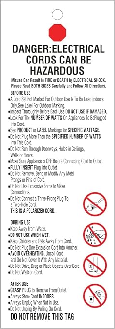 Basics Heavy Duty 100-Foot 3-Prong Vinyl Indoor/Outdoor Extension Cord - 10 Amps, 1250 Watts, 125 VAC - Orange