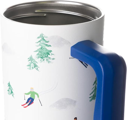 Simple Modern 40 oz Tumbler with Handle and Straw Lid | Insulated Cup Reusable Stainless Steel Water Bottle Travel Mug Cupholder Friendly | Gifts for Women Men | Trek Collection | Downhill Skiing