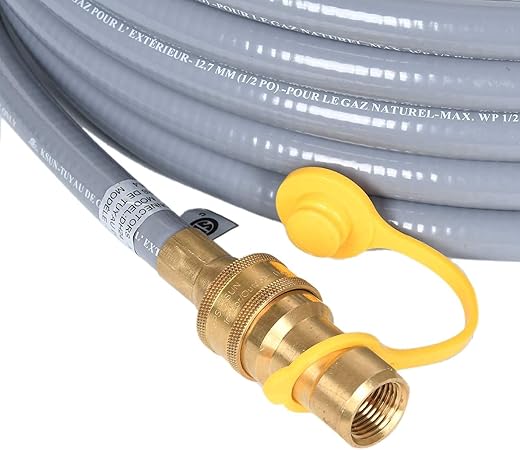 GasSaf 10 FT 12" ID Natural Gas Hose with Quick Connect Fitting, Natural Gas Conversion Kit for Gas Grill, Generator, Patio Heater and More - CSA Certified