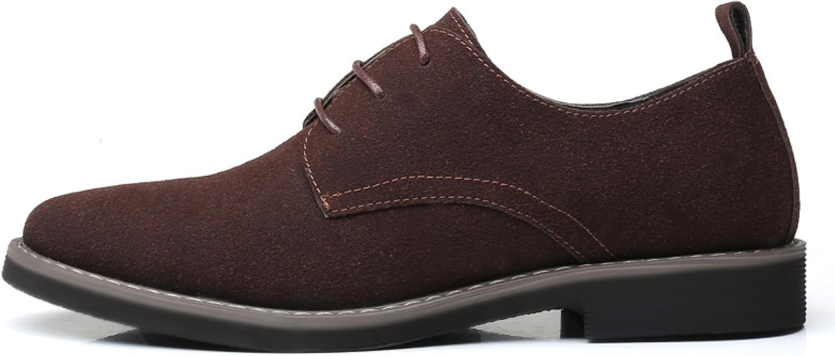 Mens Suede Leather Dress Shoes Casual Lace Up Oxfords Shoes