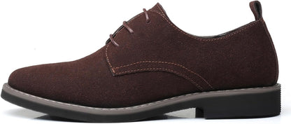 Mens Suede Leather Dress Shoes Casual Lace Up Oxfords Shoes