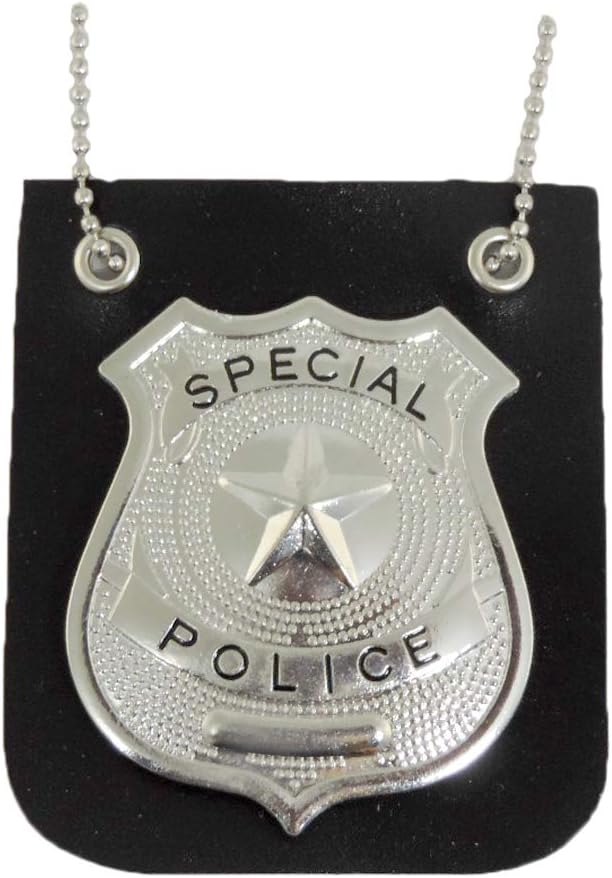 Pretend Play Police Badge with Chain Fashion Necklace