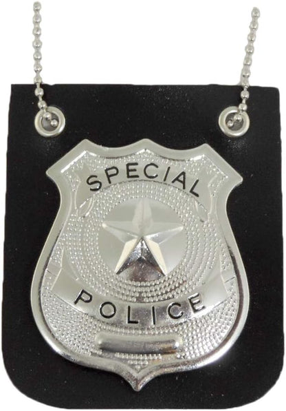 Pretend Play Police Badge with Chain Fashion Necklace