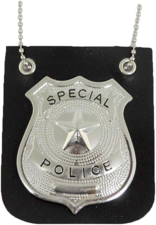 Pretend Play Police Badge with Chain Fashion Necklace