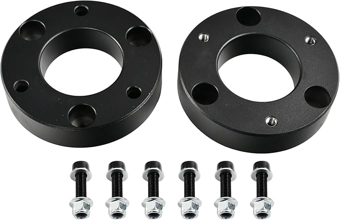 Aluminum 2'' Front Leveling lift kit,2 Inch Front Suspension Lift Spacers Compatible With Chevy Silverado GMC Sierra Yukon Tahoe Suburban 1500 2WD4WD 2007-2025 Black