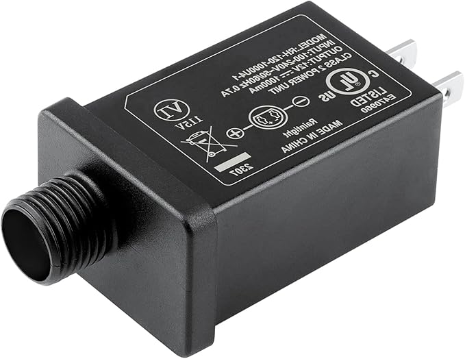 Replacement Yard Inflatable Adapter - 1A Transformer US Plug for Christmas Thanksgiving Inflatbles, Class 2 Power Supply 120vac 60hz for LED Light