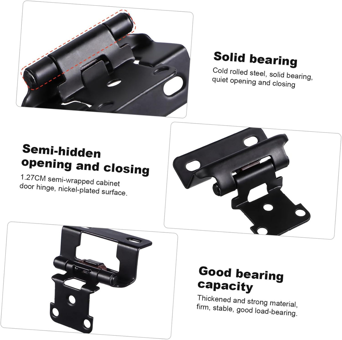 Mipcase 2sets Overlay Self Closing Cabinet Hinges Soft Close Door Hinges for Kitchen Furniture Automatic Closer Smooth Cold-Rolled Versatile Use Cabinets and Wardrobes