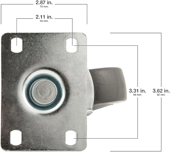 Titan 5" Thermoplastic Rubber (TPR) Swivel Caster, 350-lb. capacity, Gray